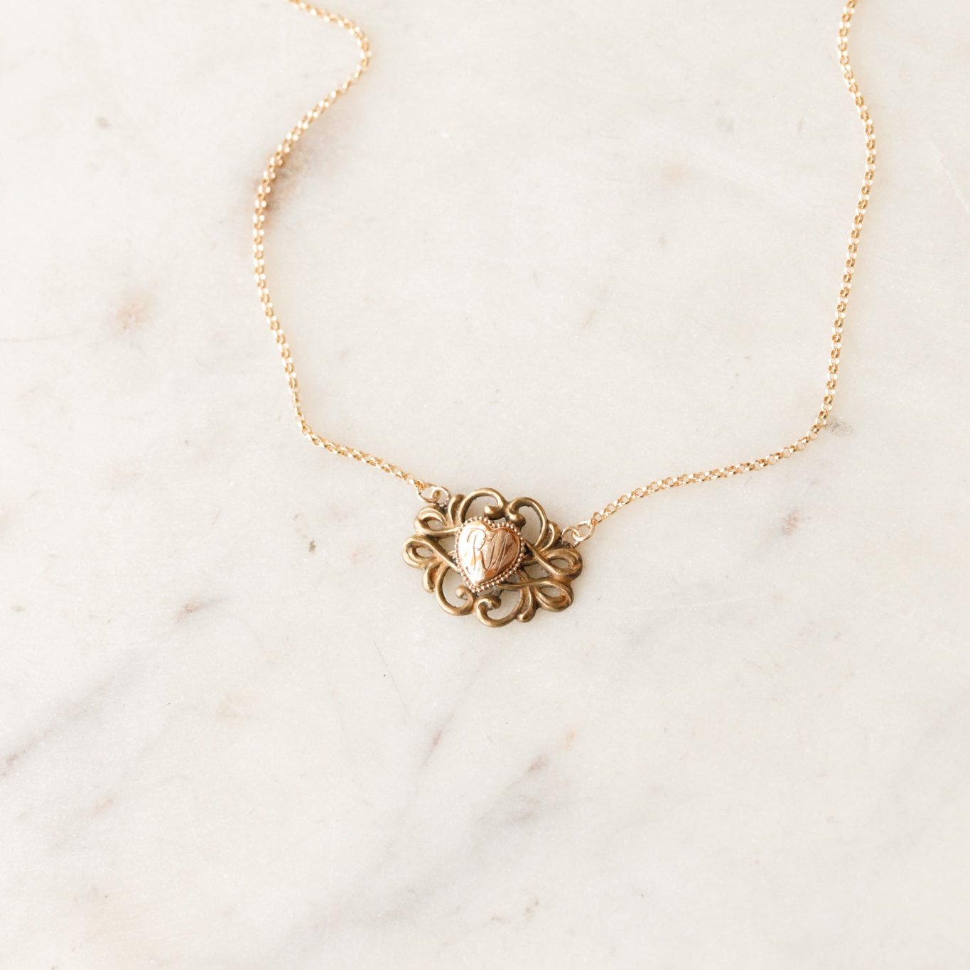 "RW" Heart Pendant