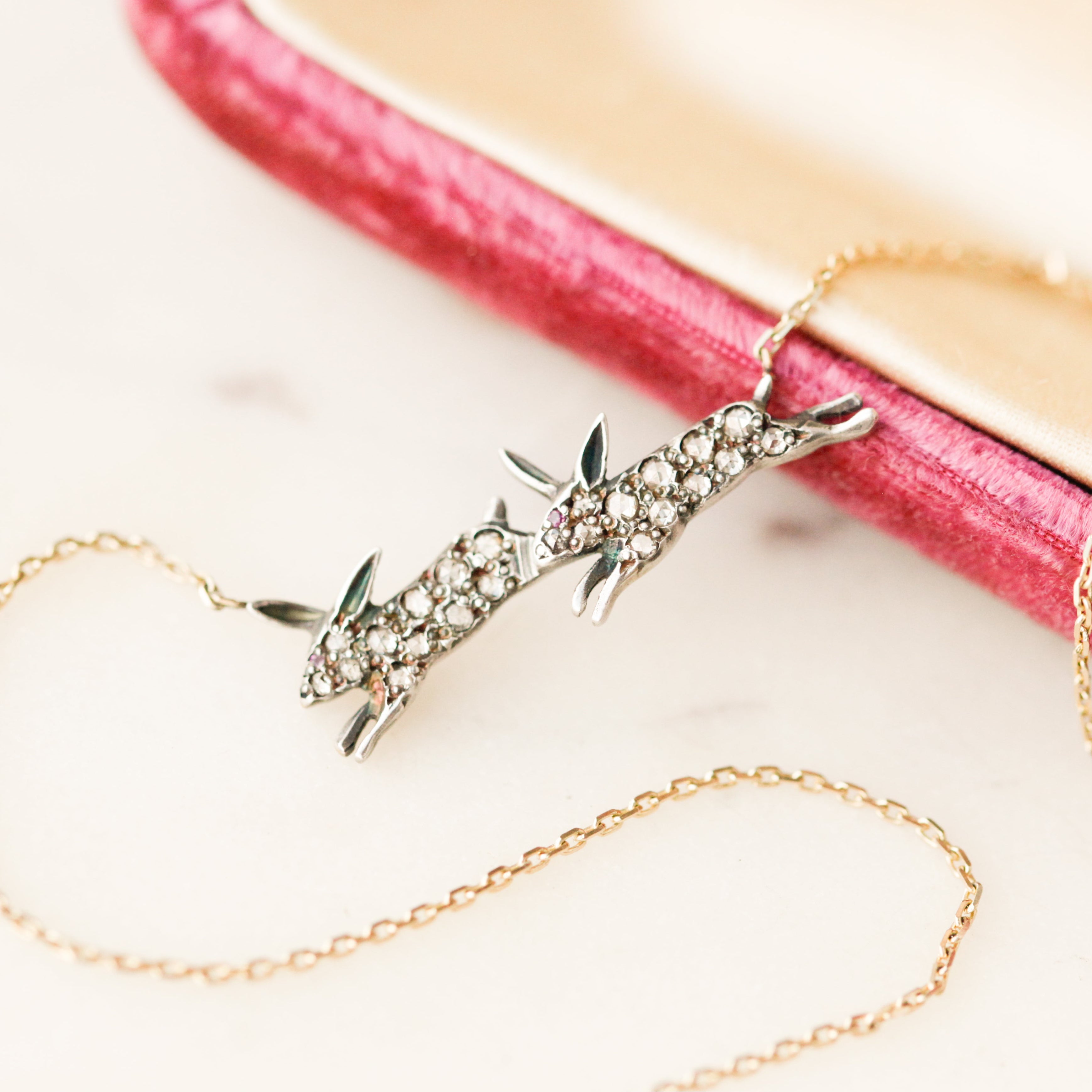 Diamond Bunny Necklace