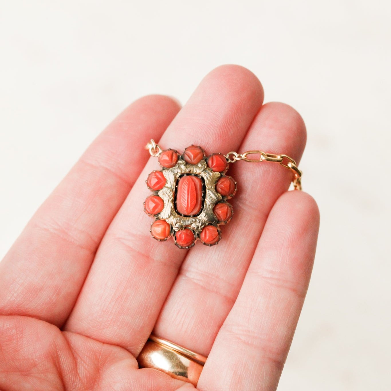 "Palmer" Coral Pendant