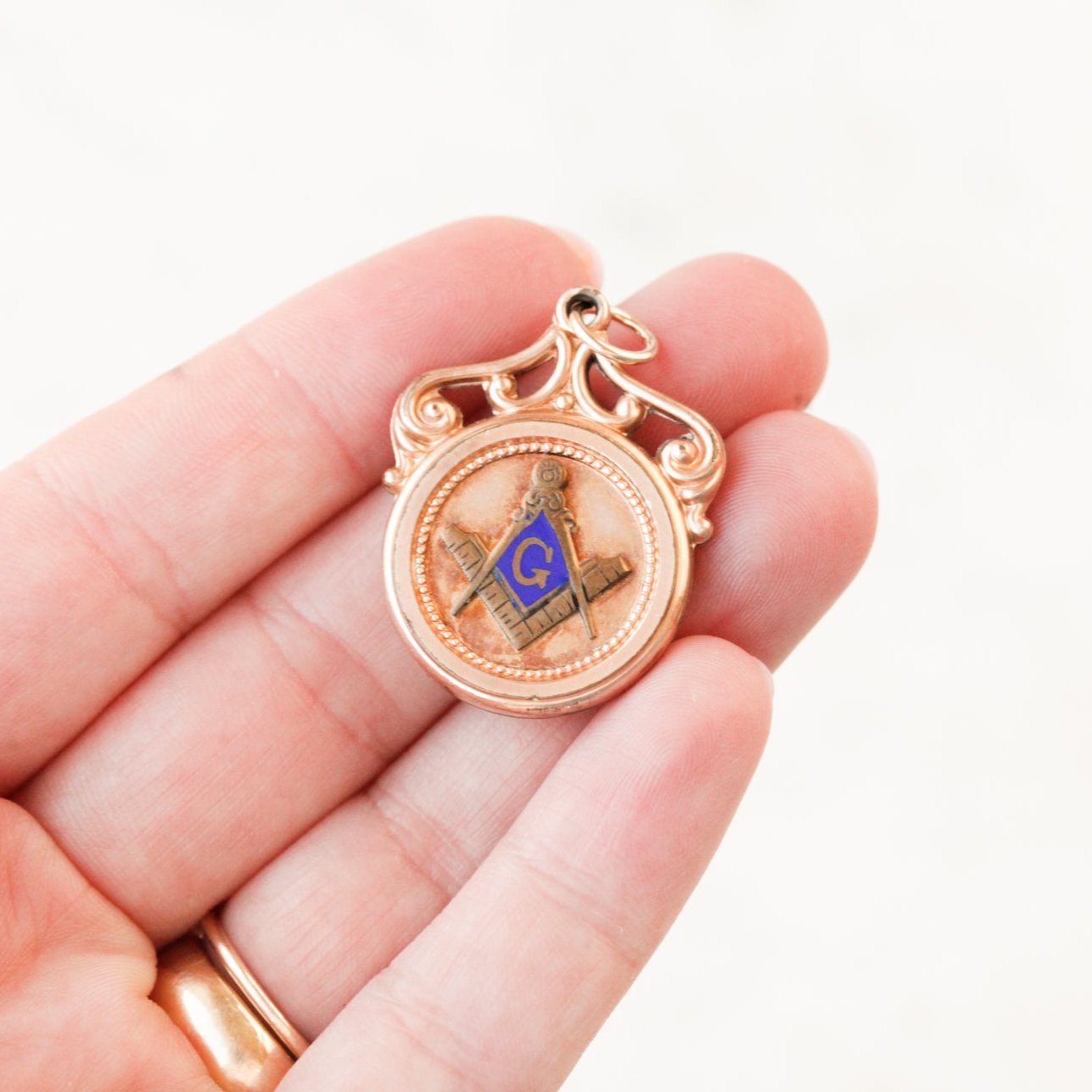 Enameled Masonic Charm