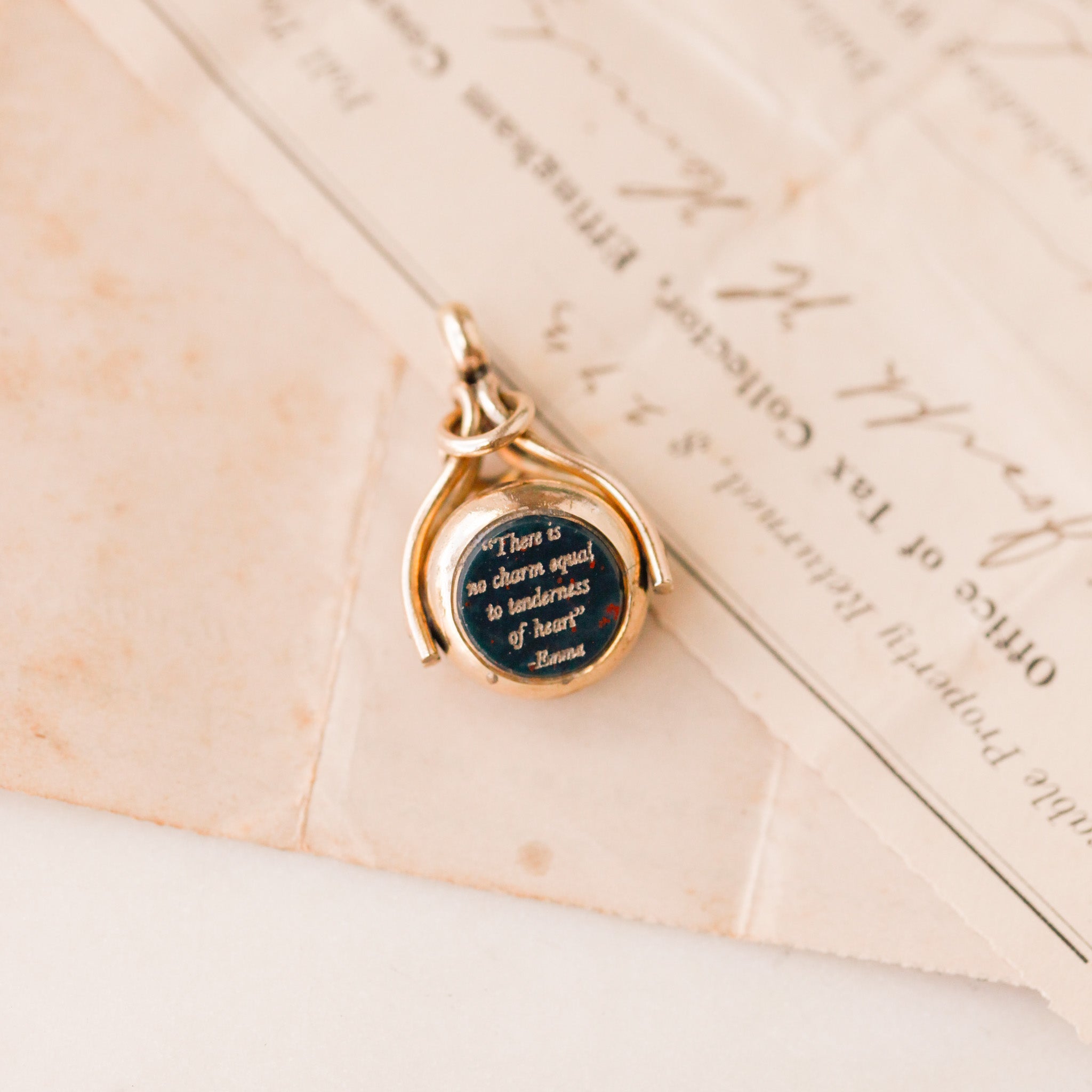 "Tenderness" Emma Gilt Fob