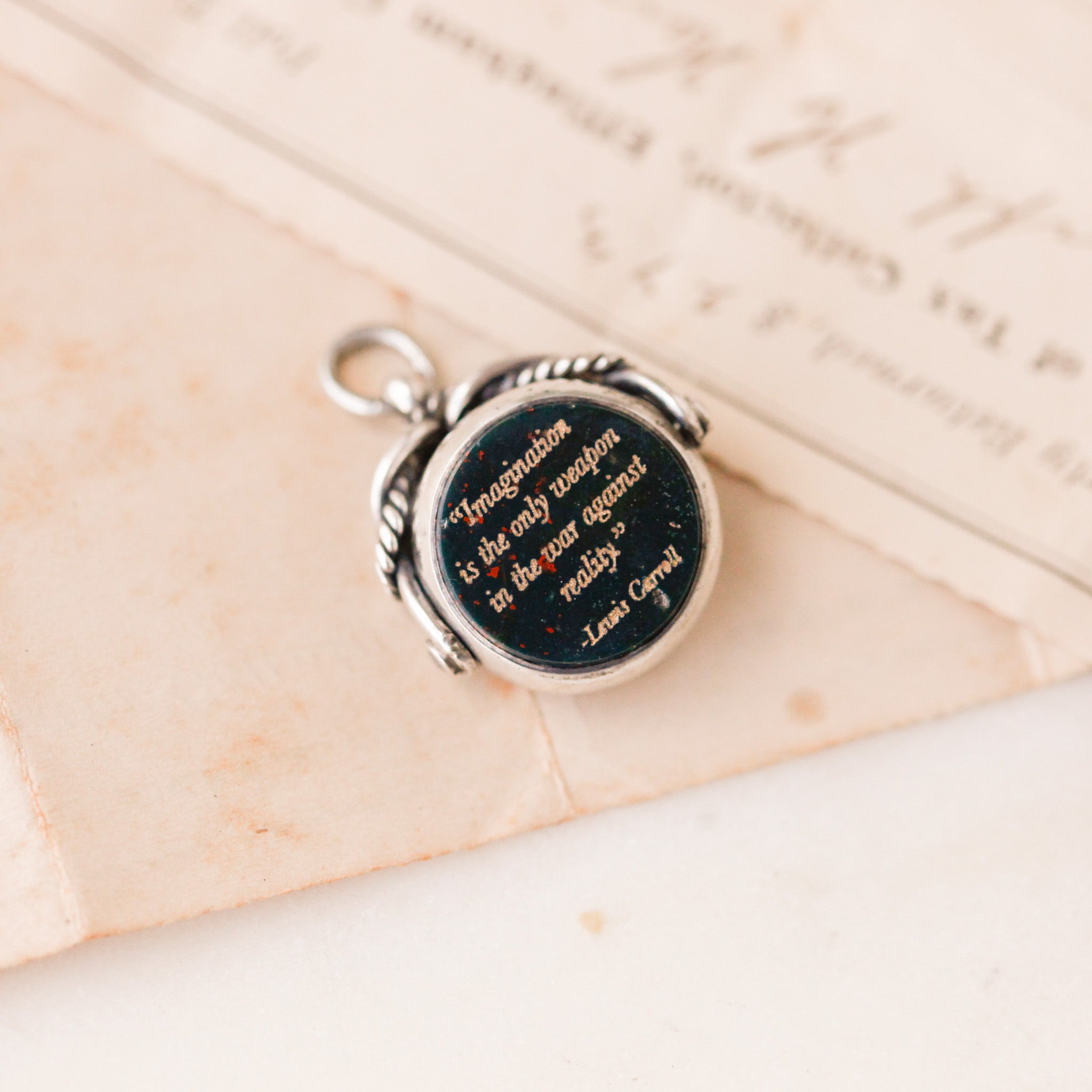 "Imagination" Lewis Carroll Gilt Fob