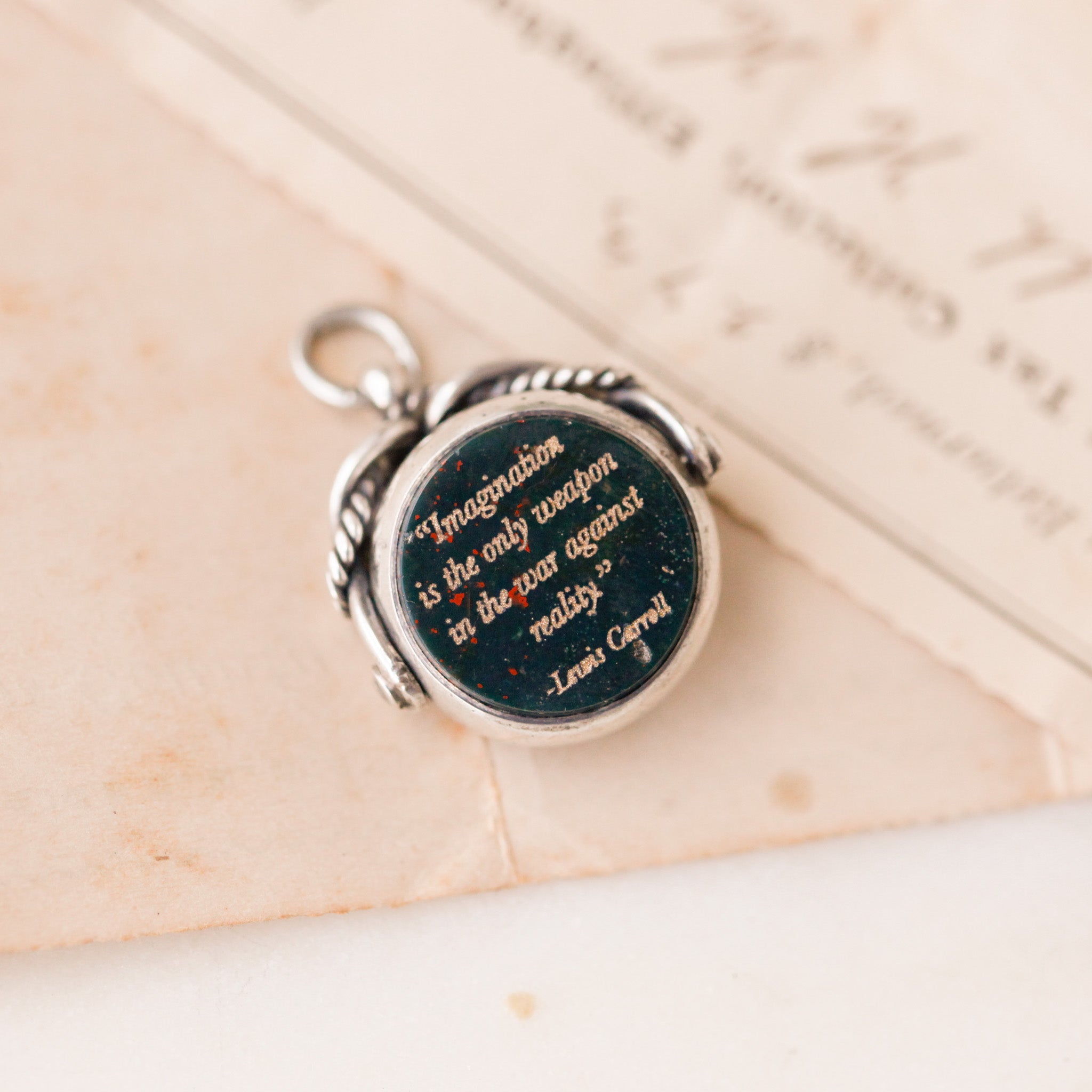 "Imagination" Lewis Carroll Gilt Fob