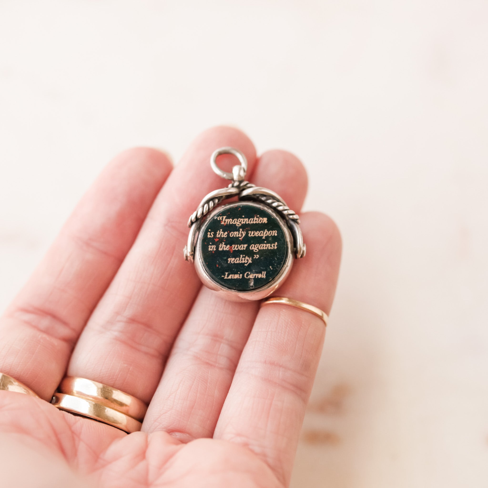 "Imagination" Lewis Carroll Gilt Fob