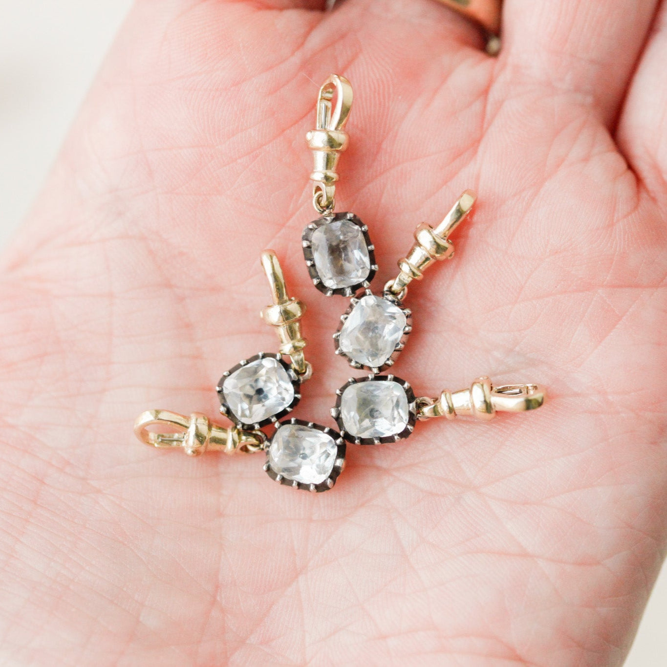 Georgian Black Dot Paste Rivière Pendant
