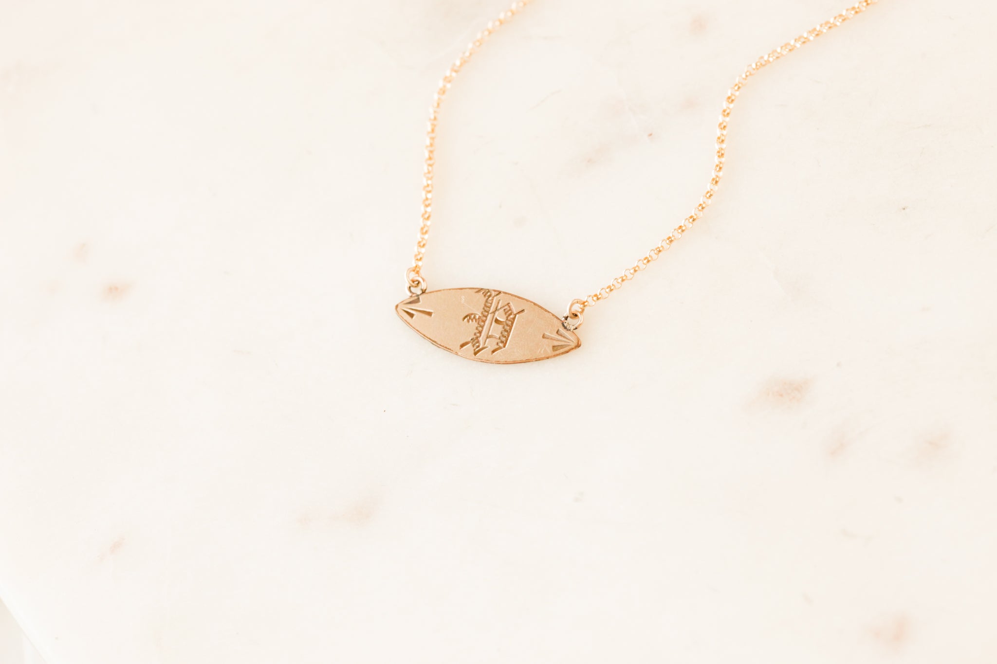 Victorian Engraved Initial Pendants