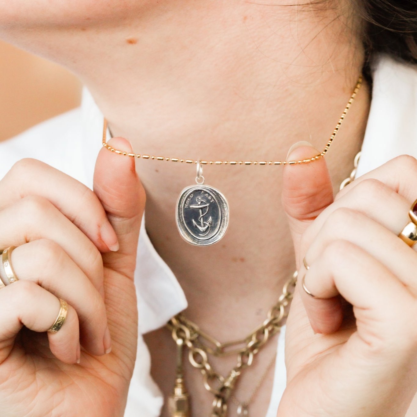 "Hold Fast" Silver Charm