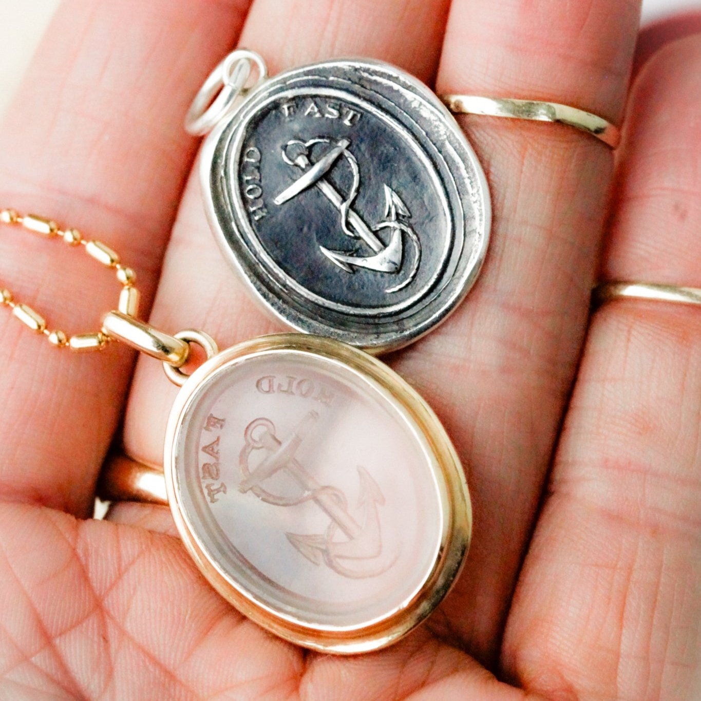 "Hold Fast" Silver Charm