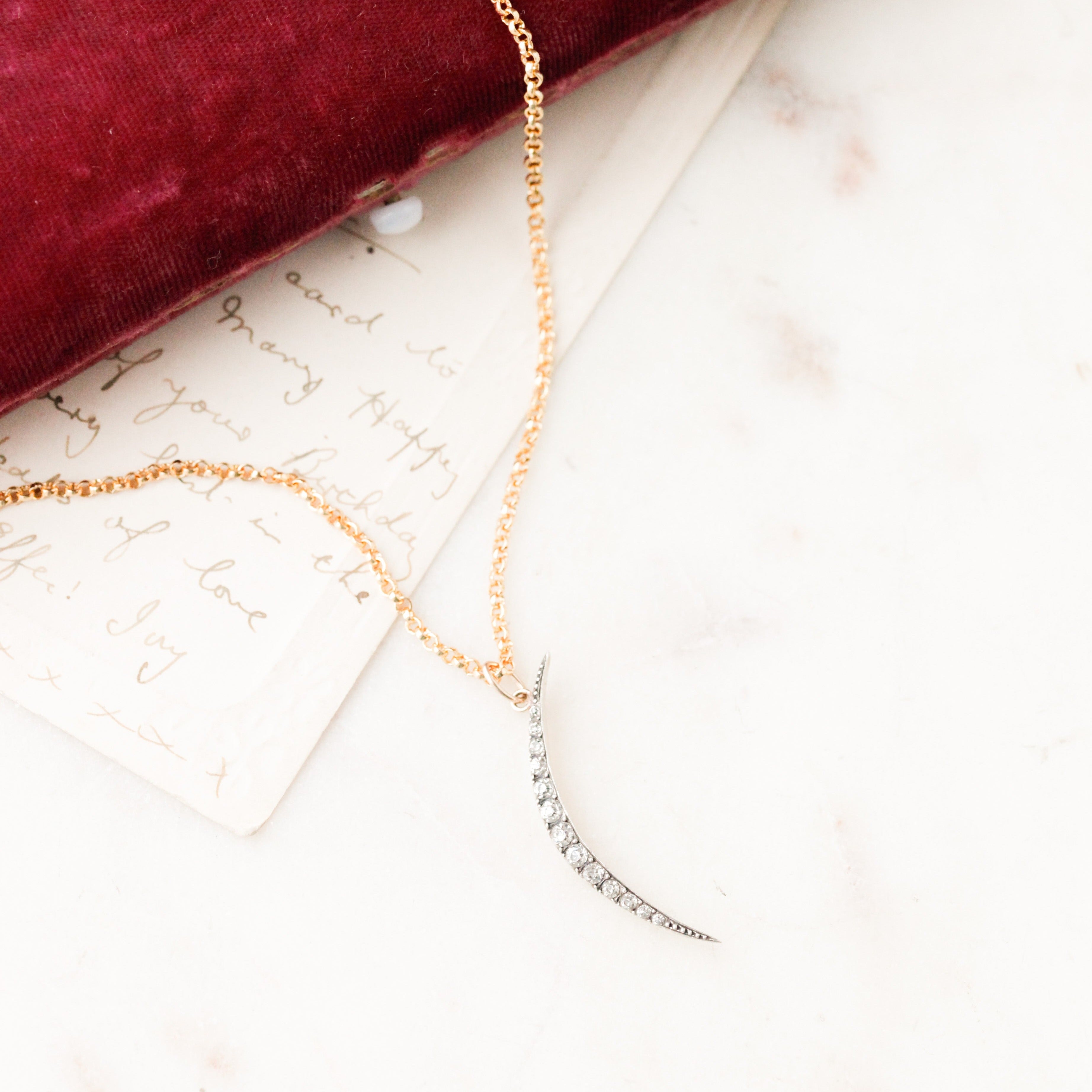 Mabel Edwardian Crescent Pendant