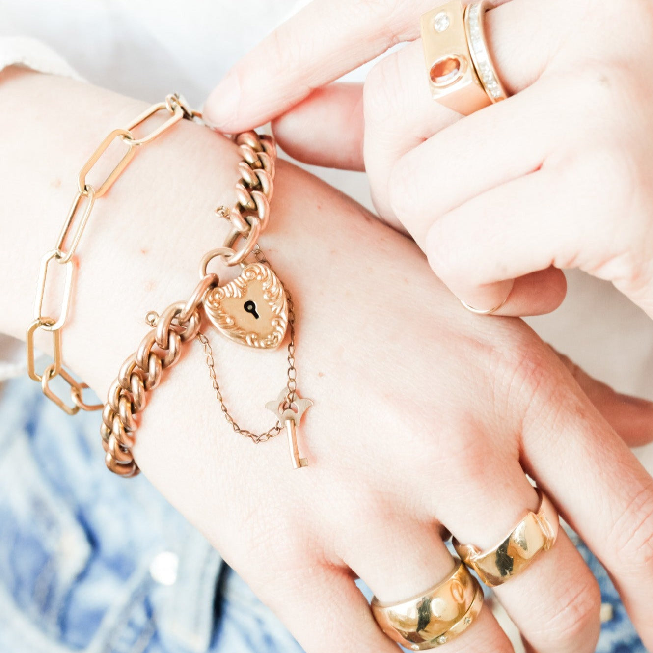 Lover's Lock + Key Bracelet