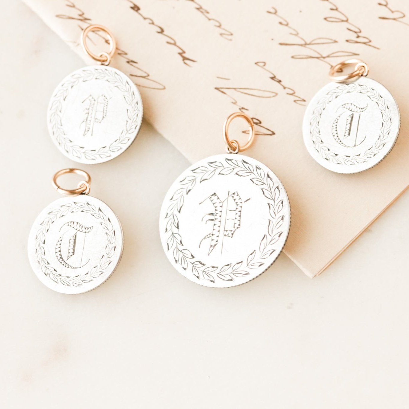"P" + "T" Love Token Charms