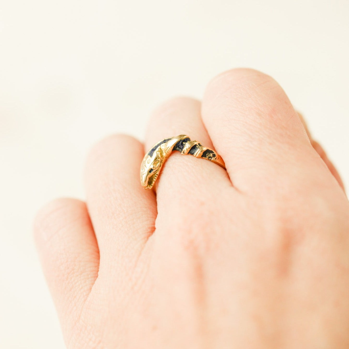 Ebrim Gilded Serpent Ring
