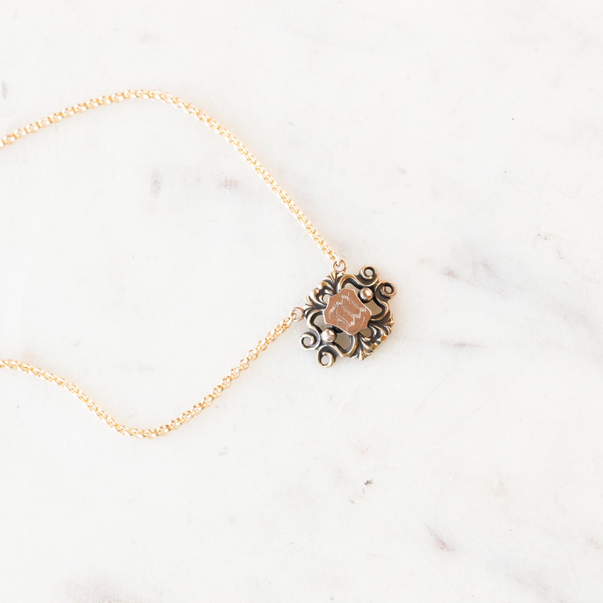 Victorian "M" Necklace