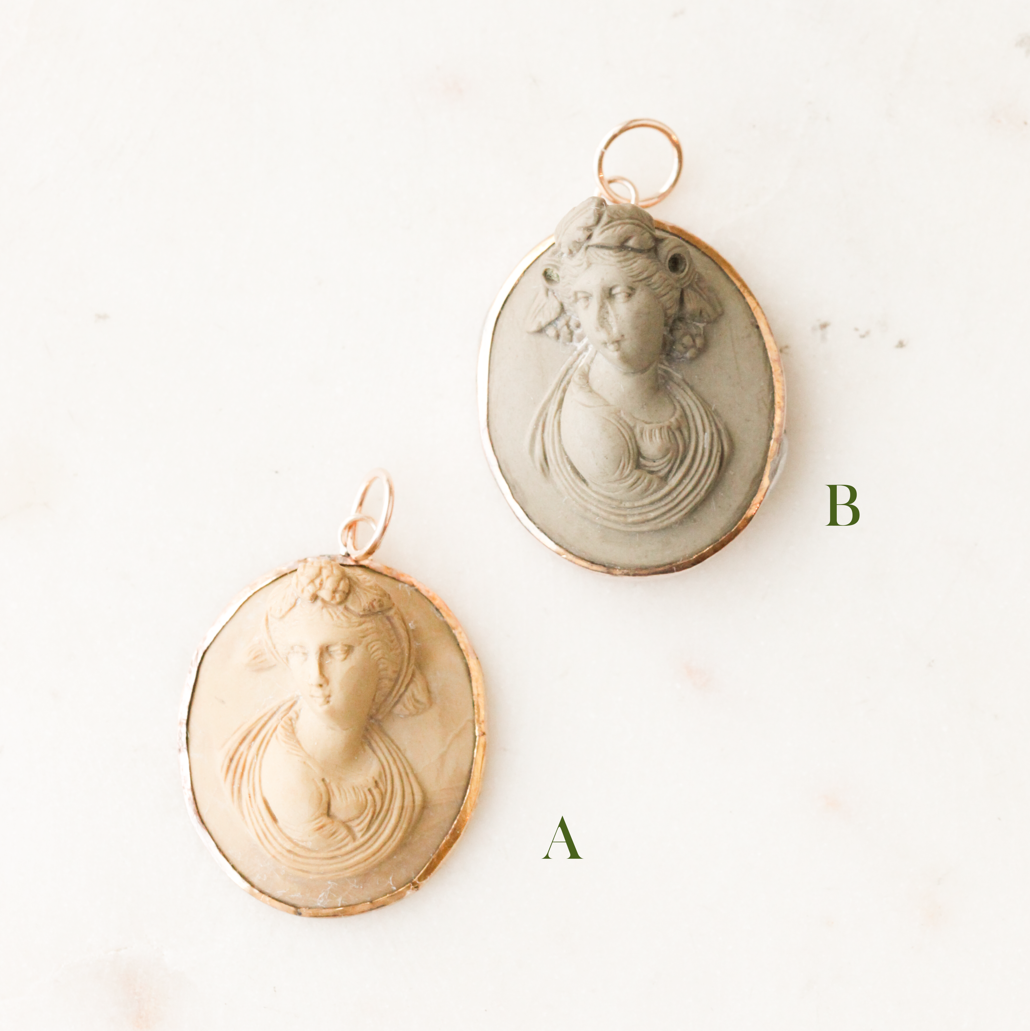 Sherwin Lava Cameo Pendants