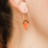 Marion Coral Grape Earrings