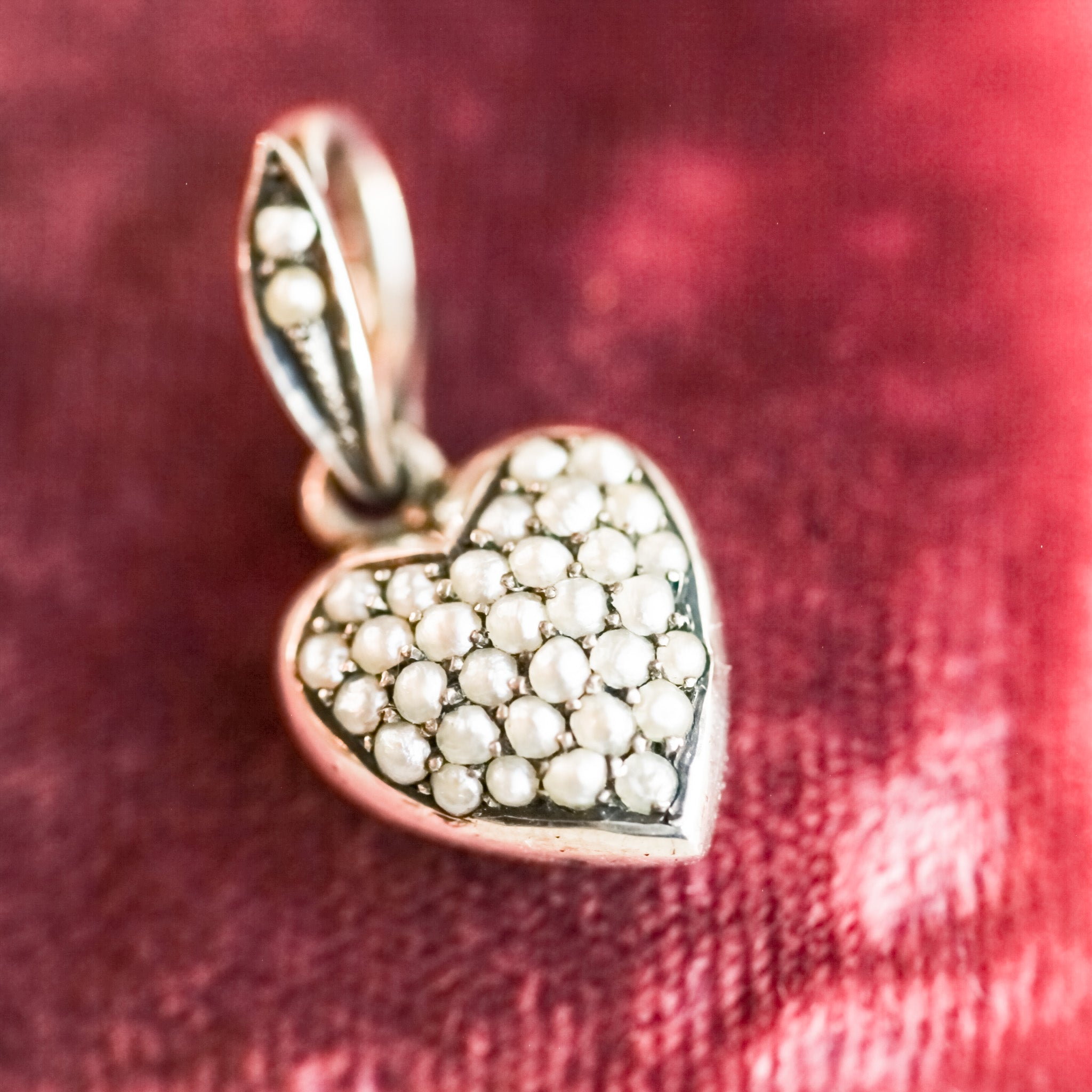 Lottie Seed Pearl Heart Pendant
