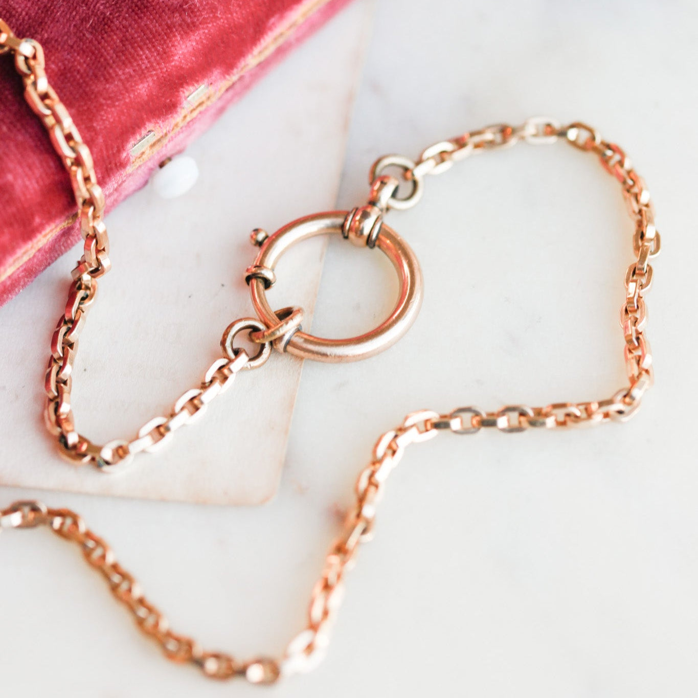 Boxy Cable Necklace with Bolt Clasp