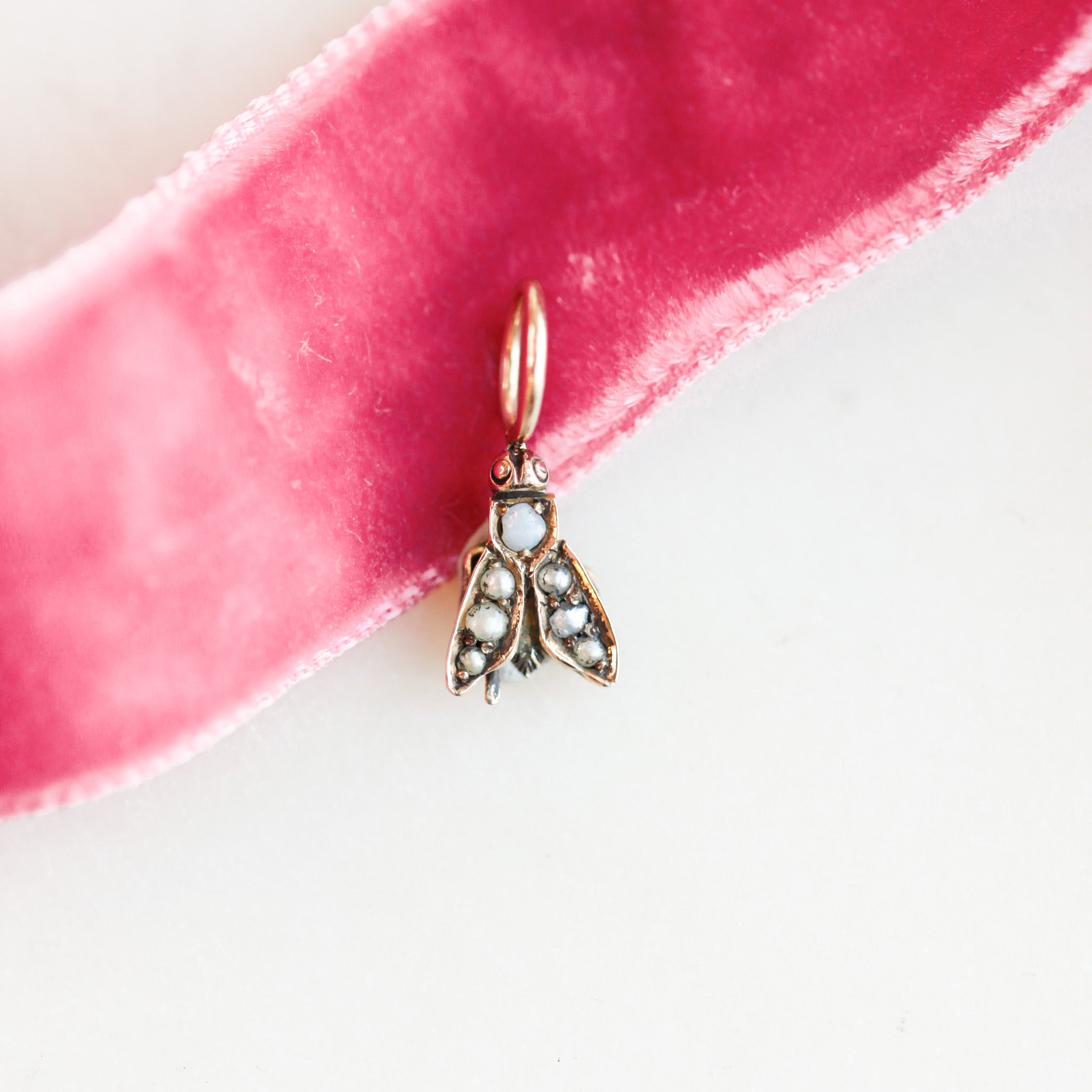 Buzzie Opal and Pearl Insect Charm