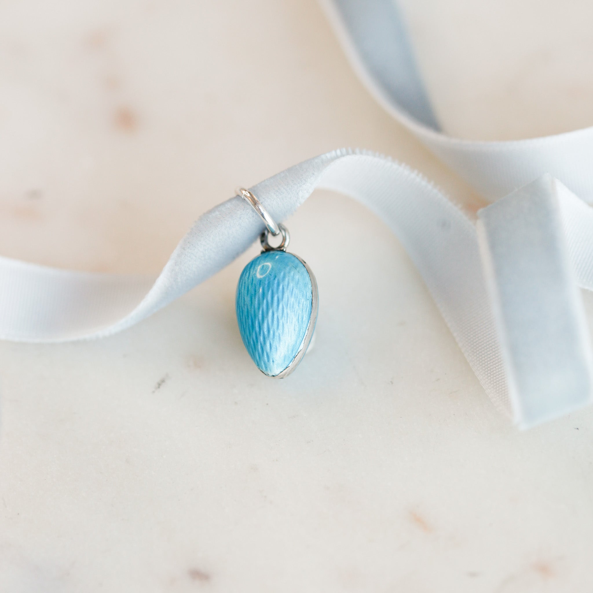 Guilloché Enameled Egg Pendant