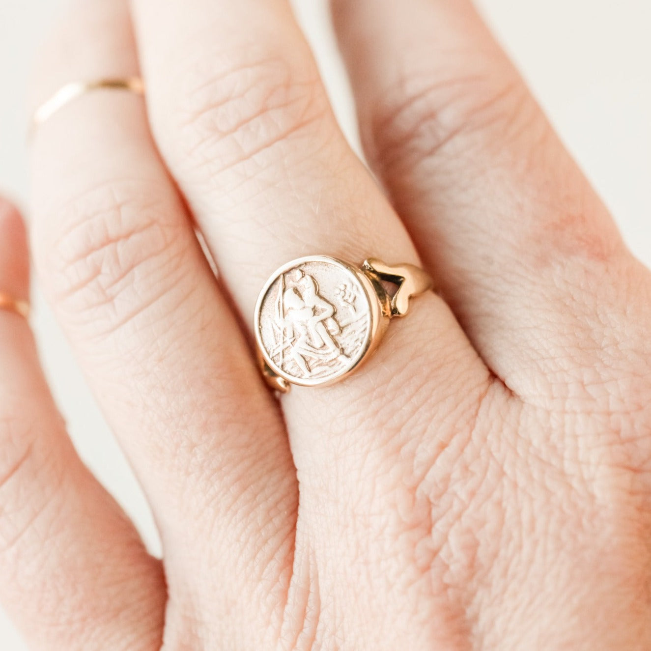 Gold Saint Christopher Ring