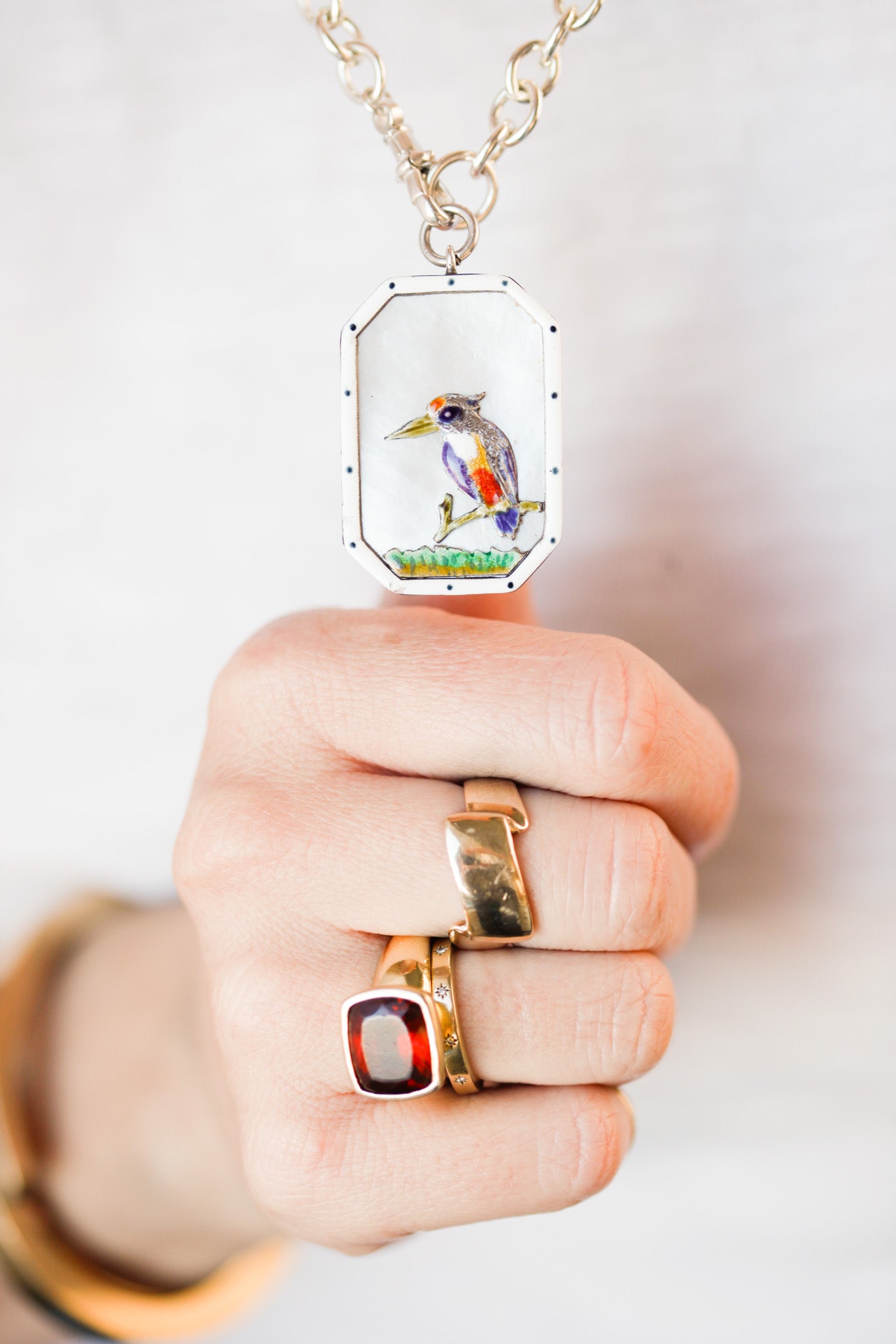 Toulouse Enameled Bird Pendant