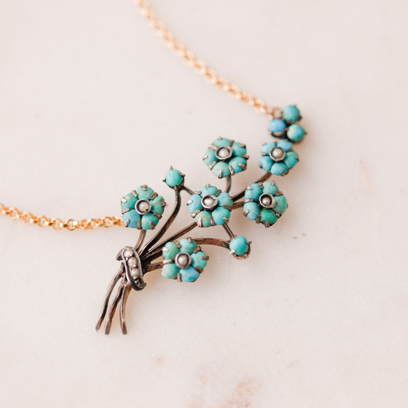 Marlise Turquoise Floral Pendant
