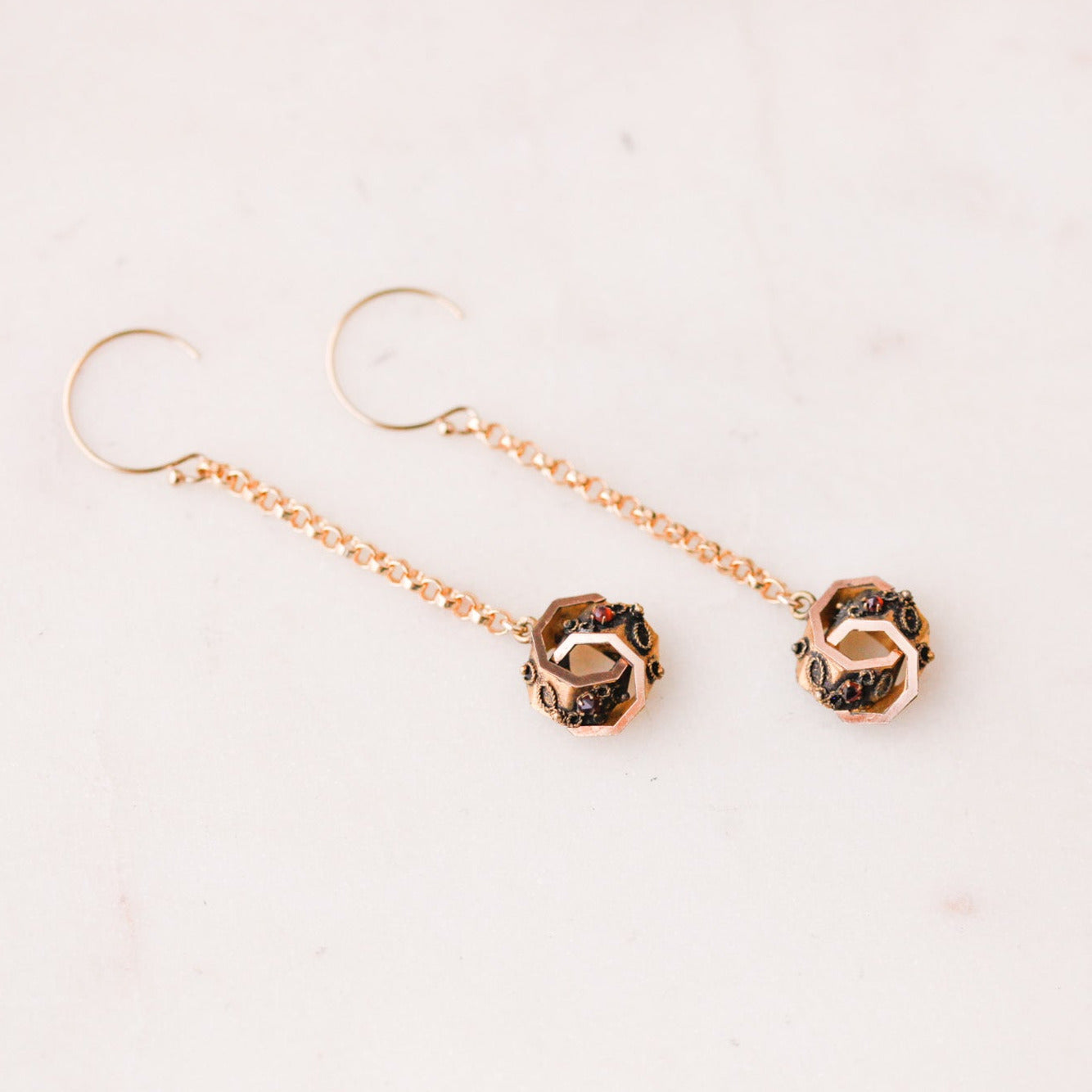 Pierrot Bohemian Garnet Earrings