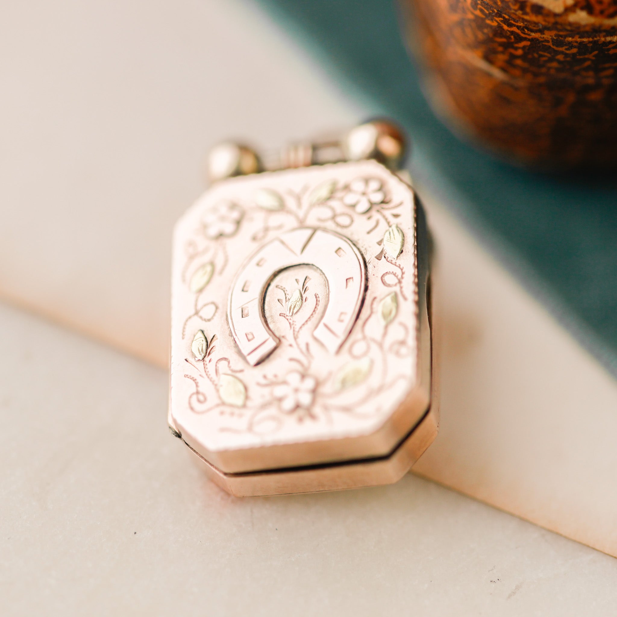 Lucky Gold Horseshoe Locket