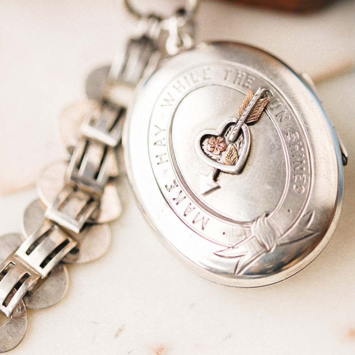 "Make Hay While The Sun Shines" Locket + Necklace