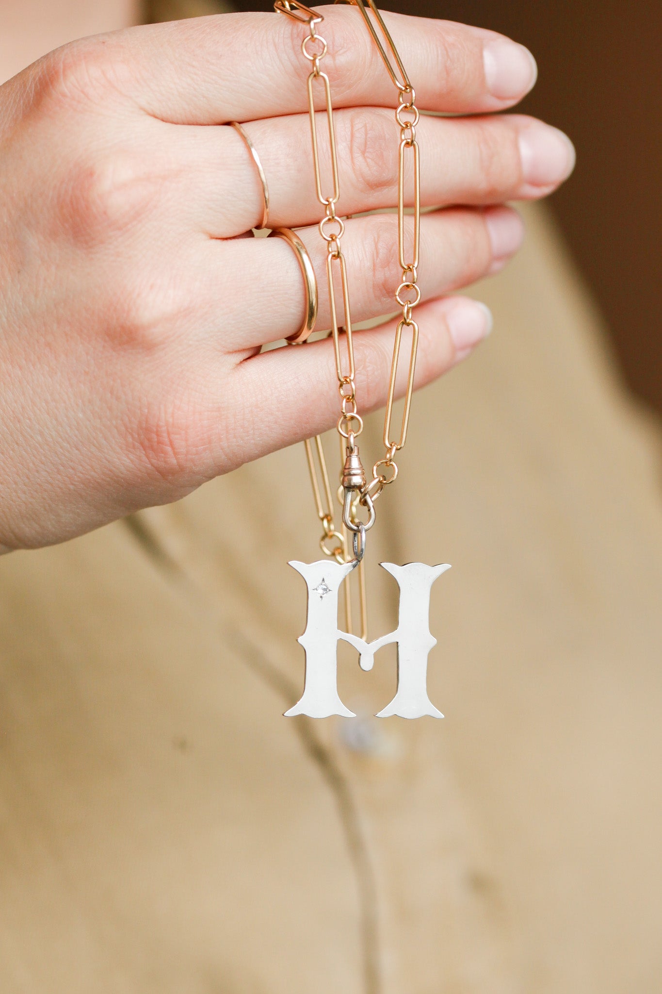 Antique Sterling Silver Letter Charms
