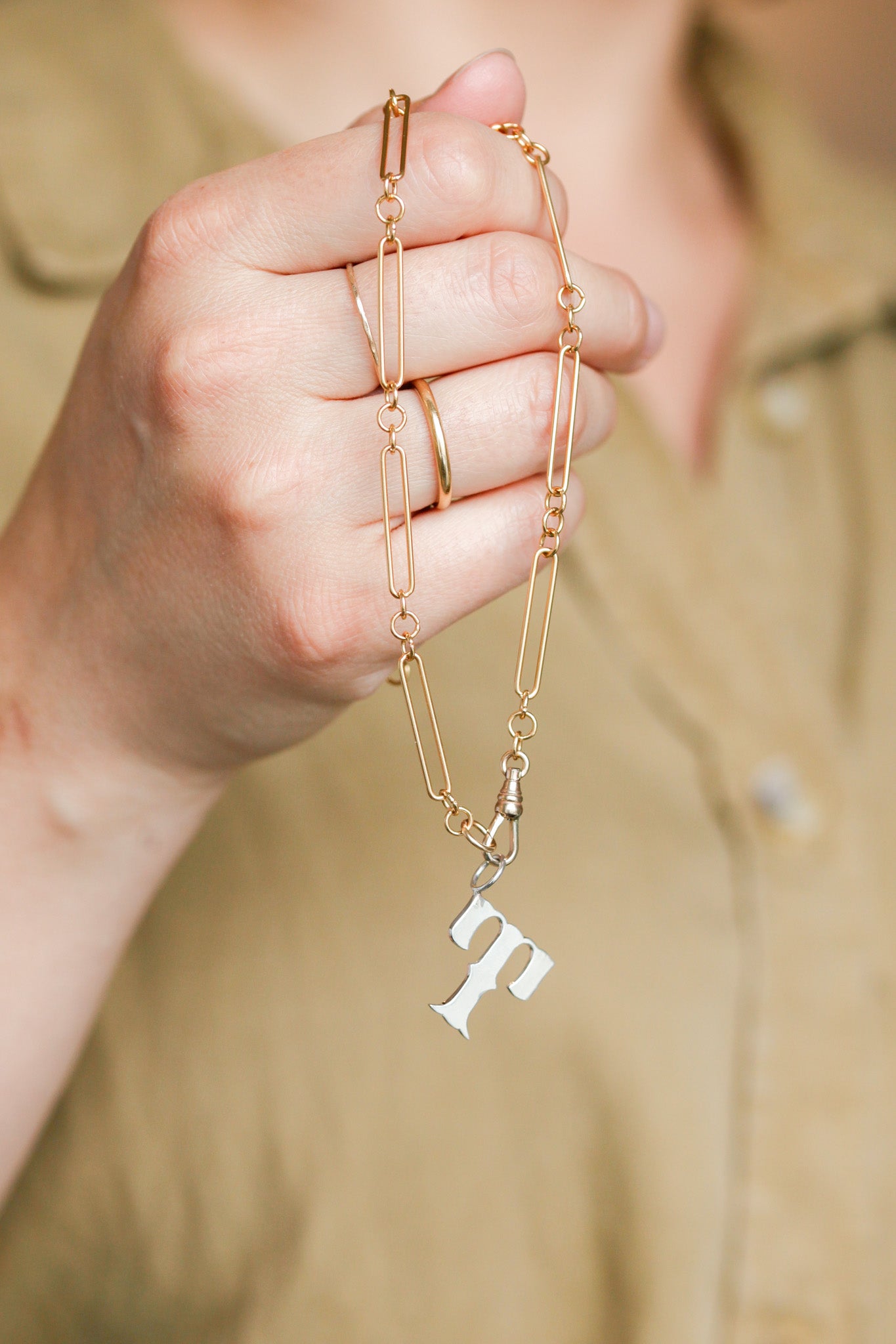 Antique Sterling Silver Letter Charms