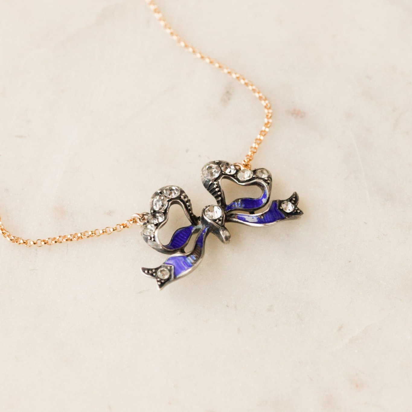 Anicette Enameled Bow Pendant