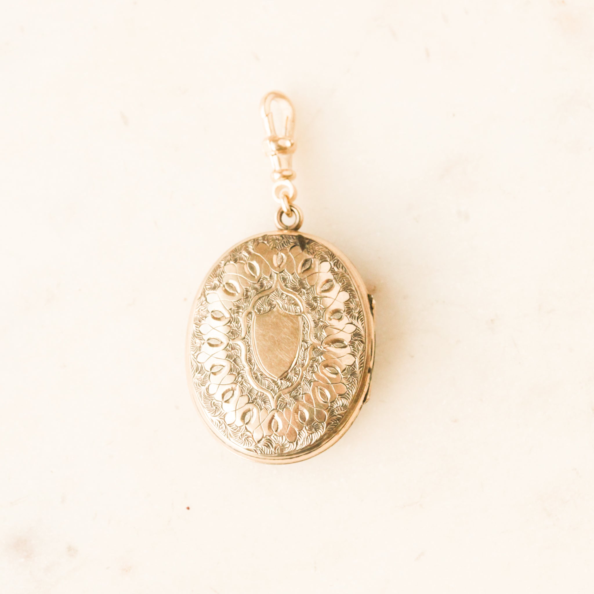 Enameled Coral + Pearl Gold Locket