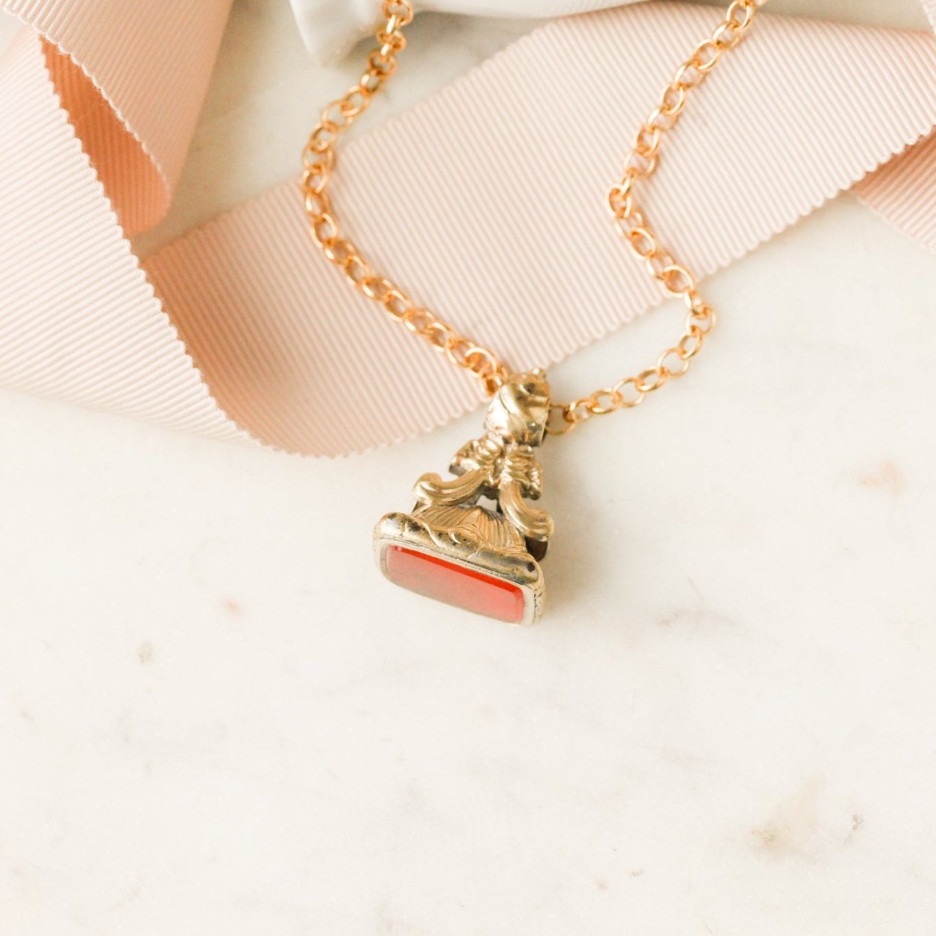 Tallulah Carnelian Fob Necklace