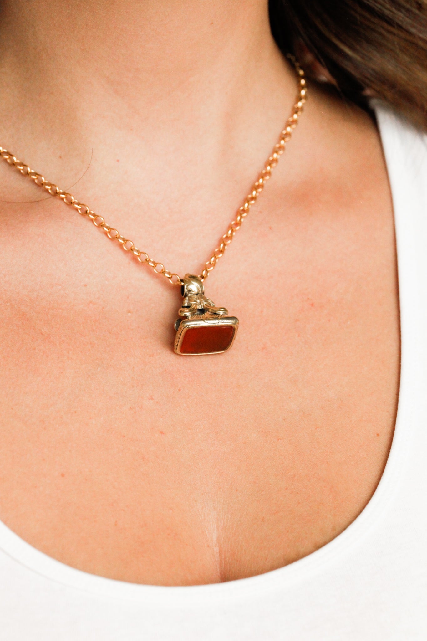 Tallulah Carnelian Fob Necklace