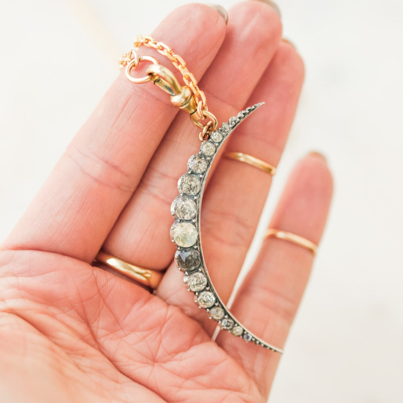 Ezra Edwardian Crescent Pendant