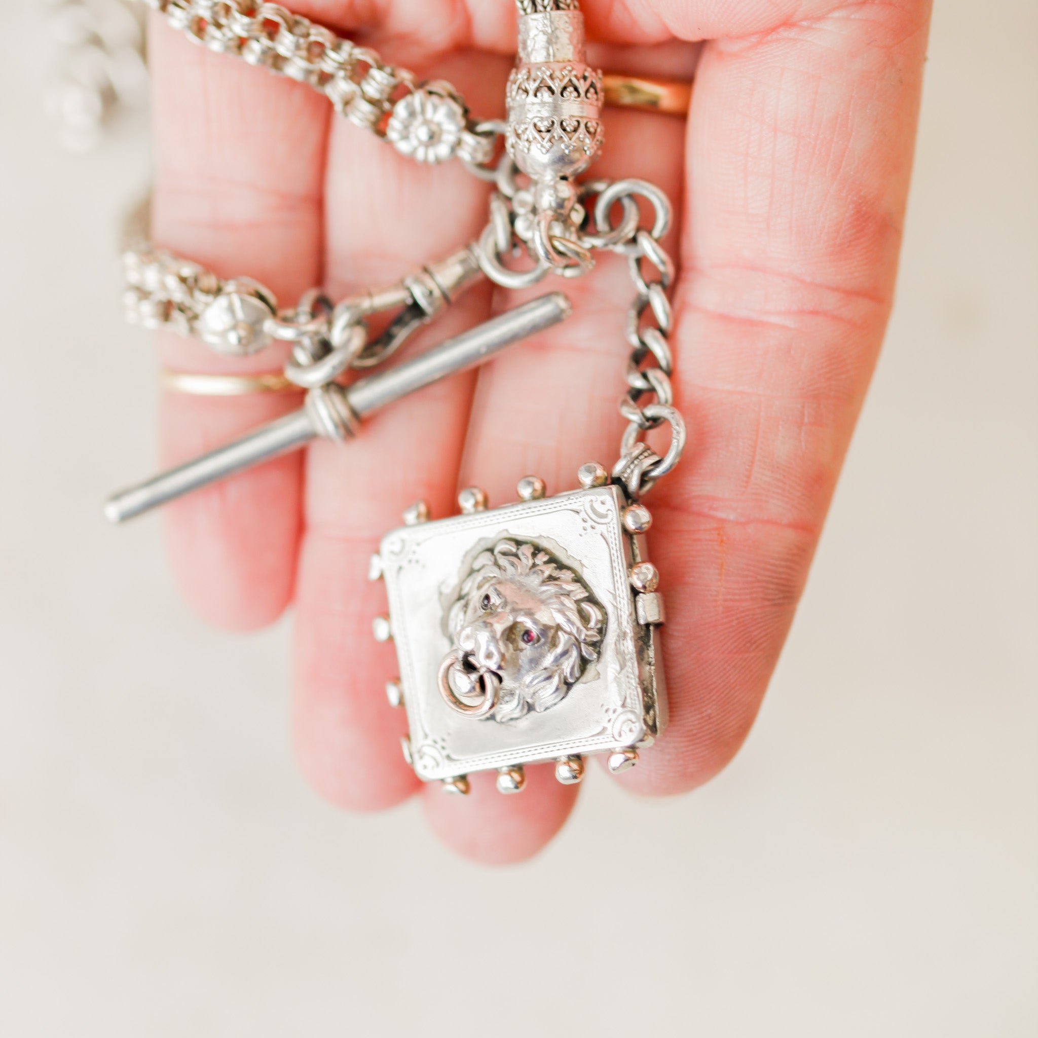 Victorian Lion Locket + Toggle