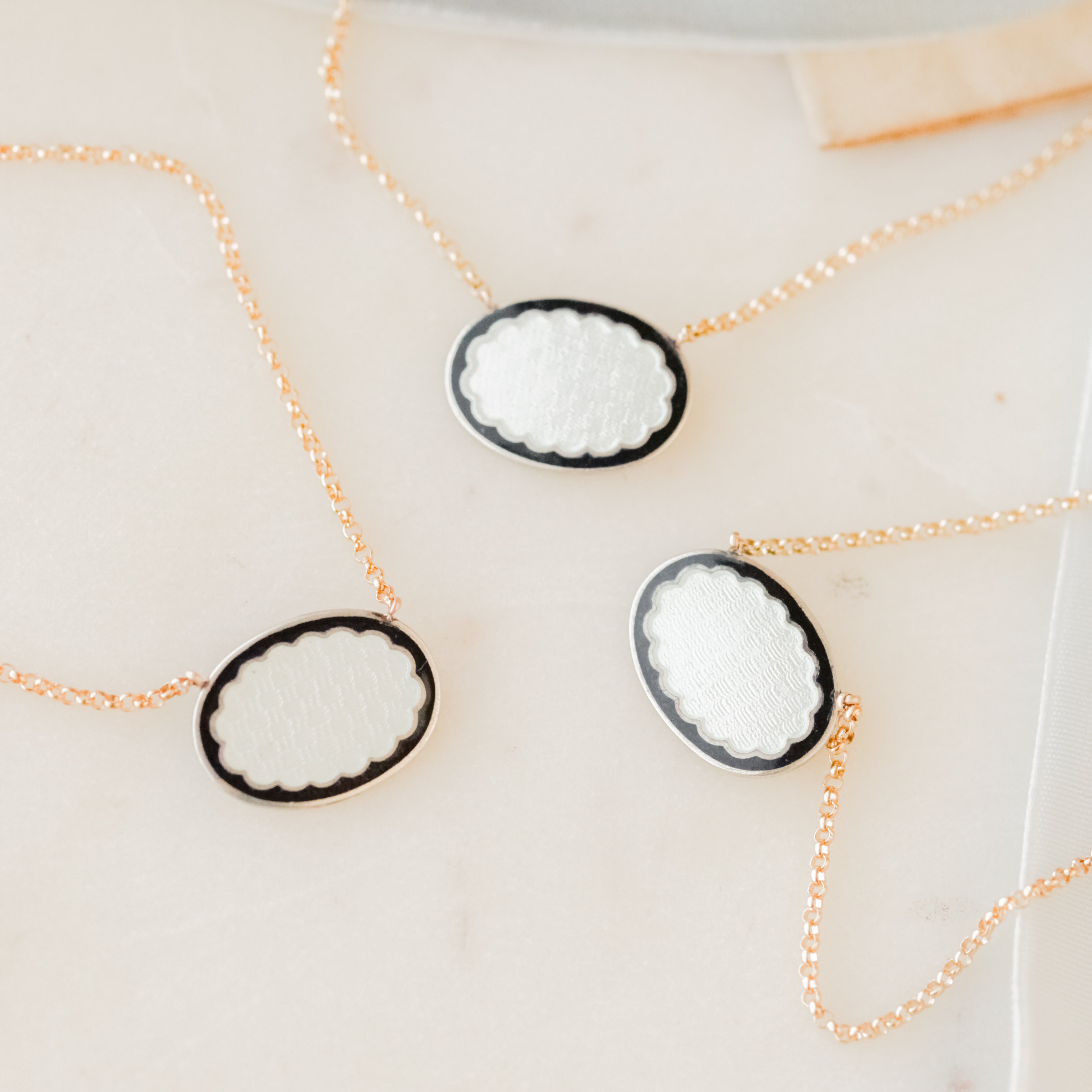 Noir Duo Enameled Pendants