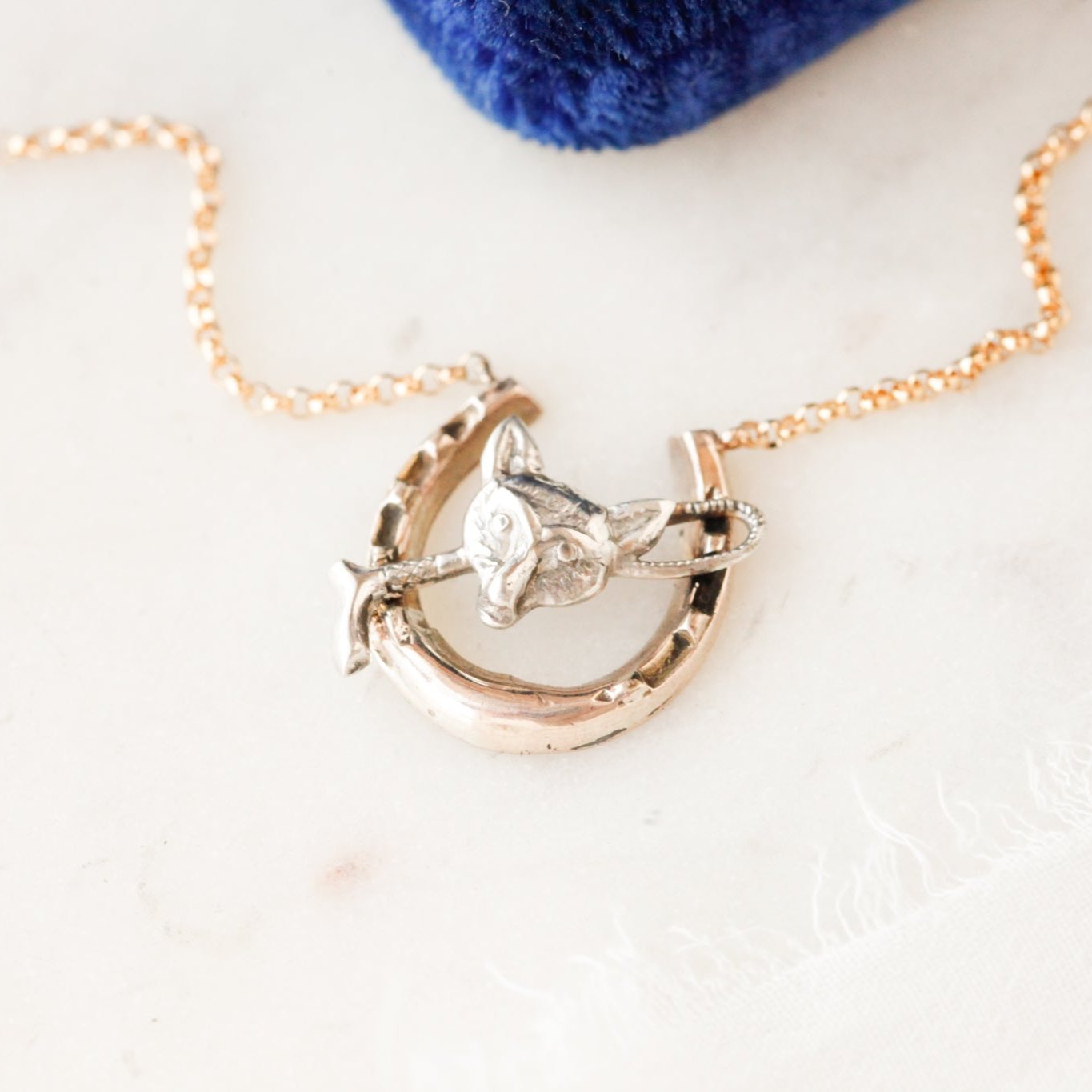 Sportsman Fox Horseshoe Pendant