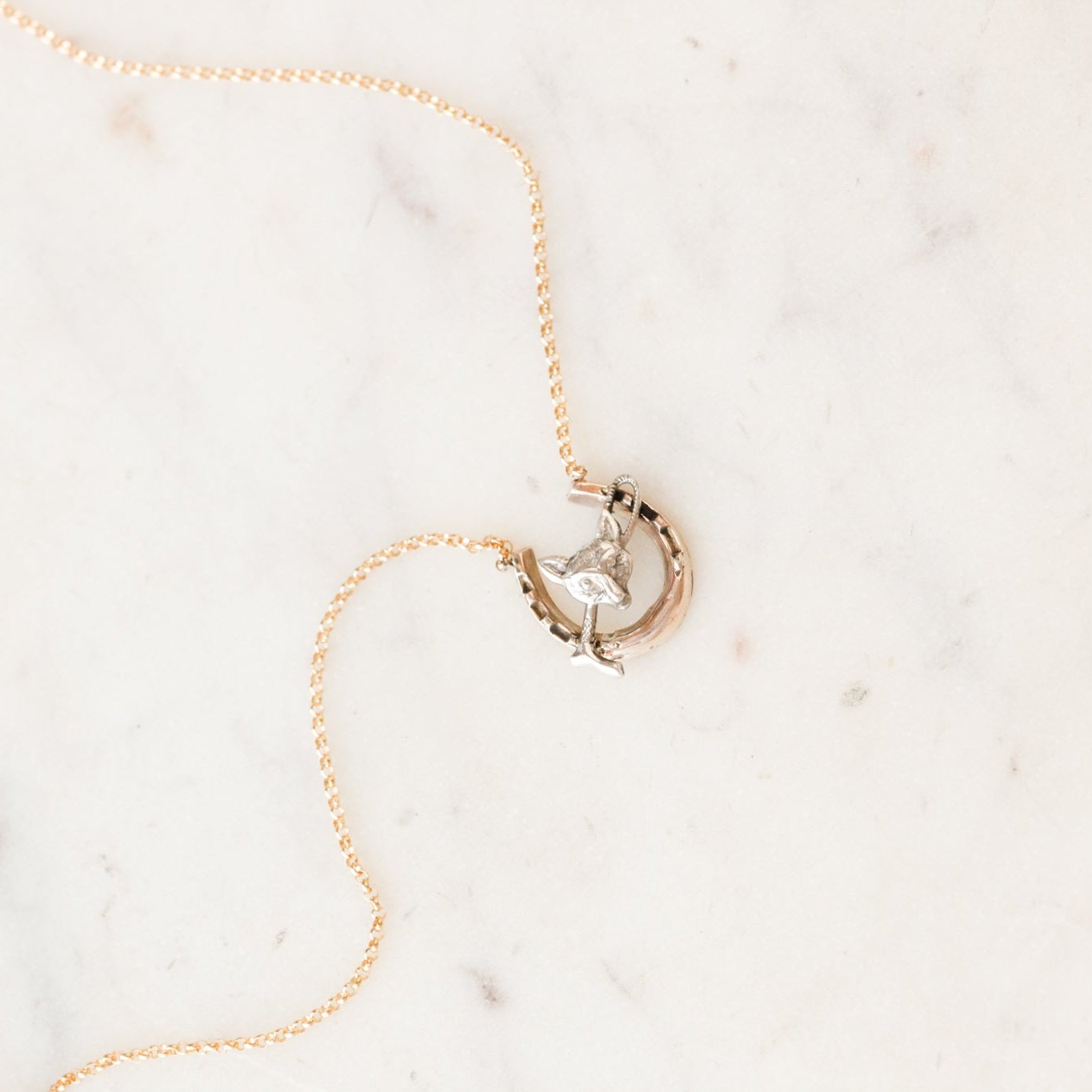 Sportsman Fox Horseshoe Pendant