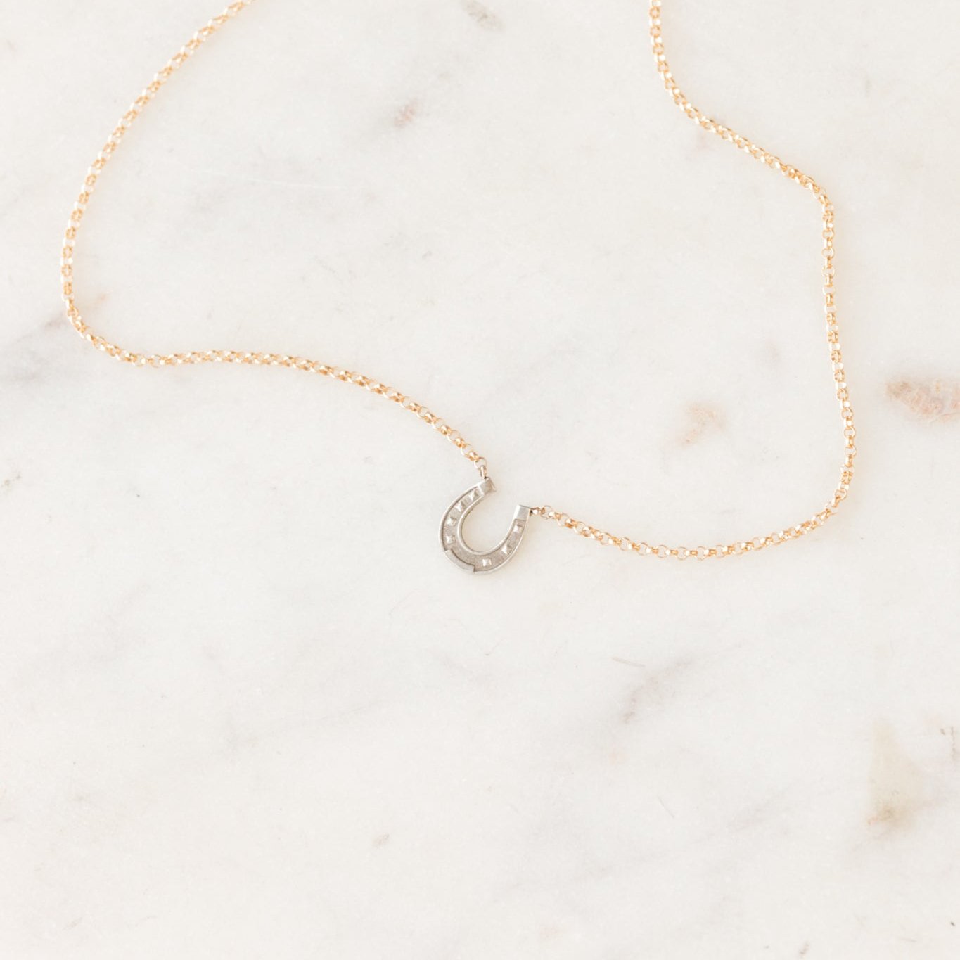 Petite Silver Horseshoe Pendant