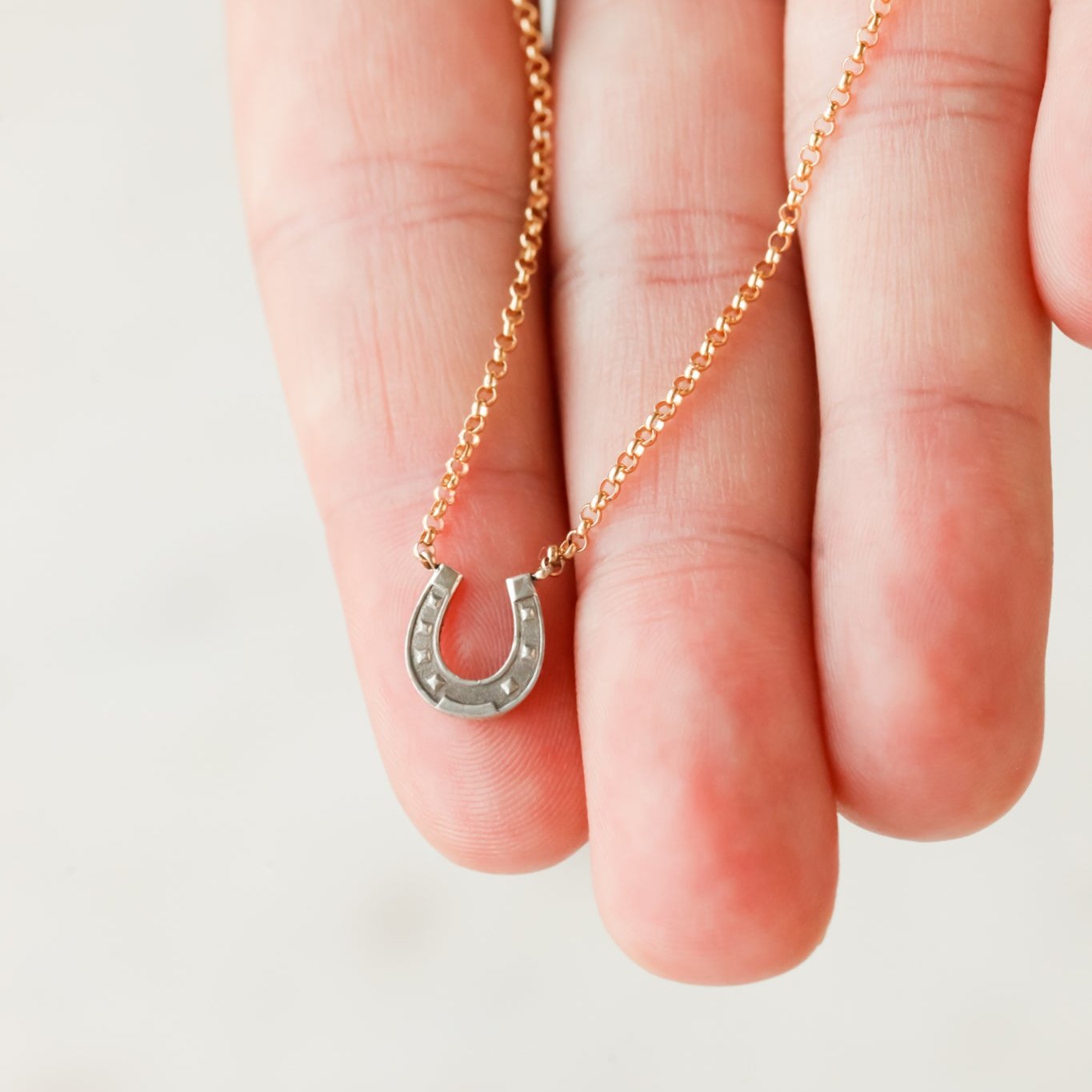 Petite Silver Horseshoe Pendant