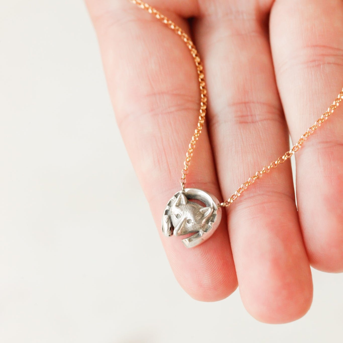 Lucky Silver Fox Pendant