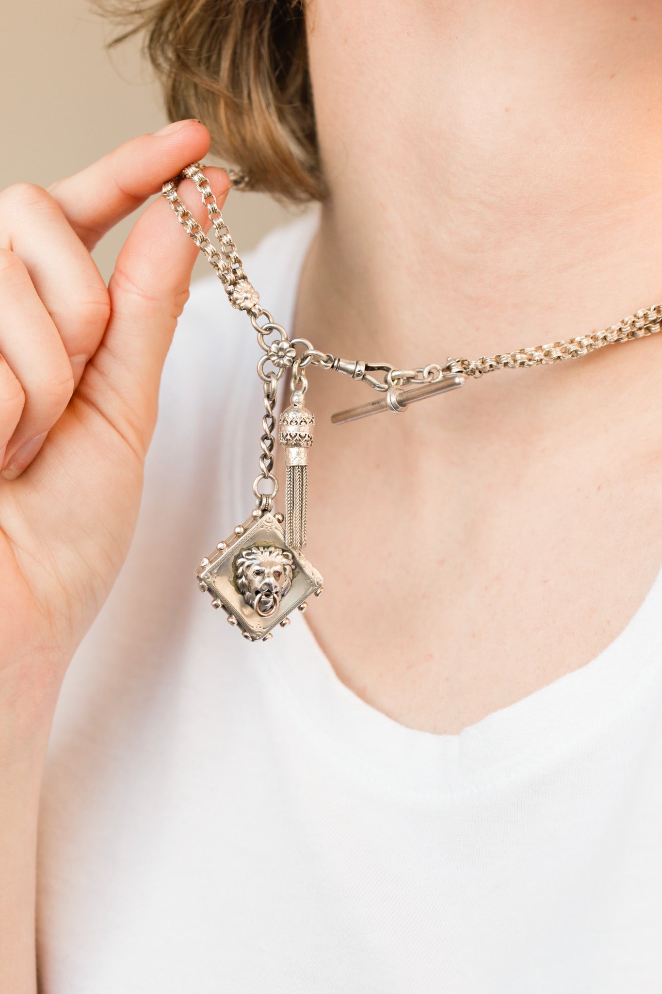 Victorian Lion Locket + Toggle