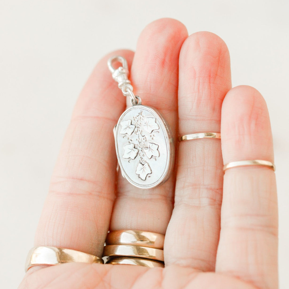 Petite Silver Ivy Locket