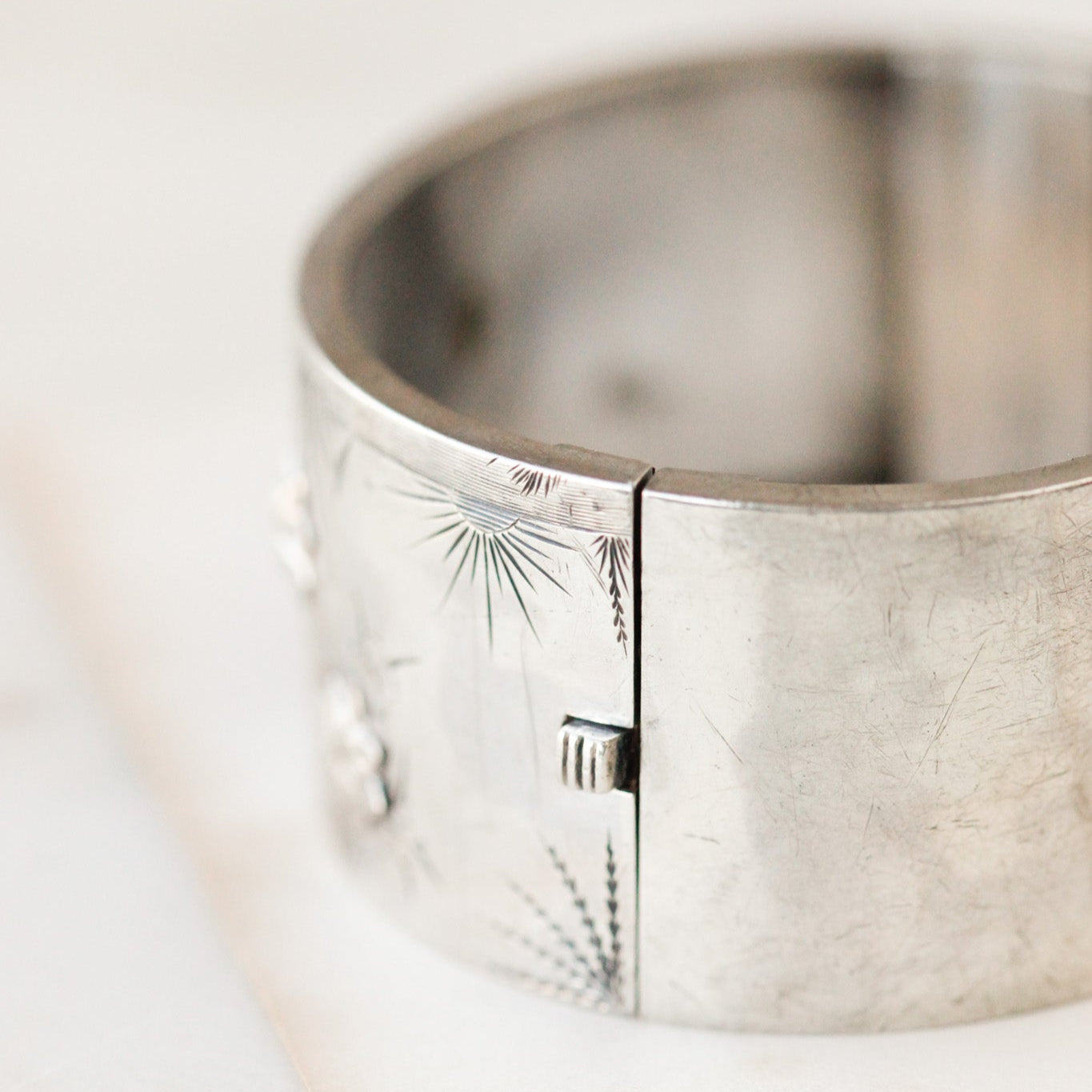 Flora and Fauna Silver Bangle