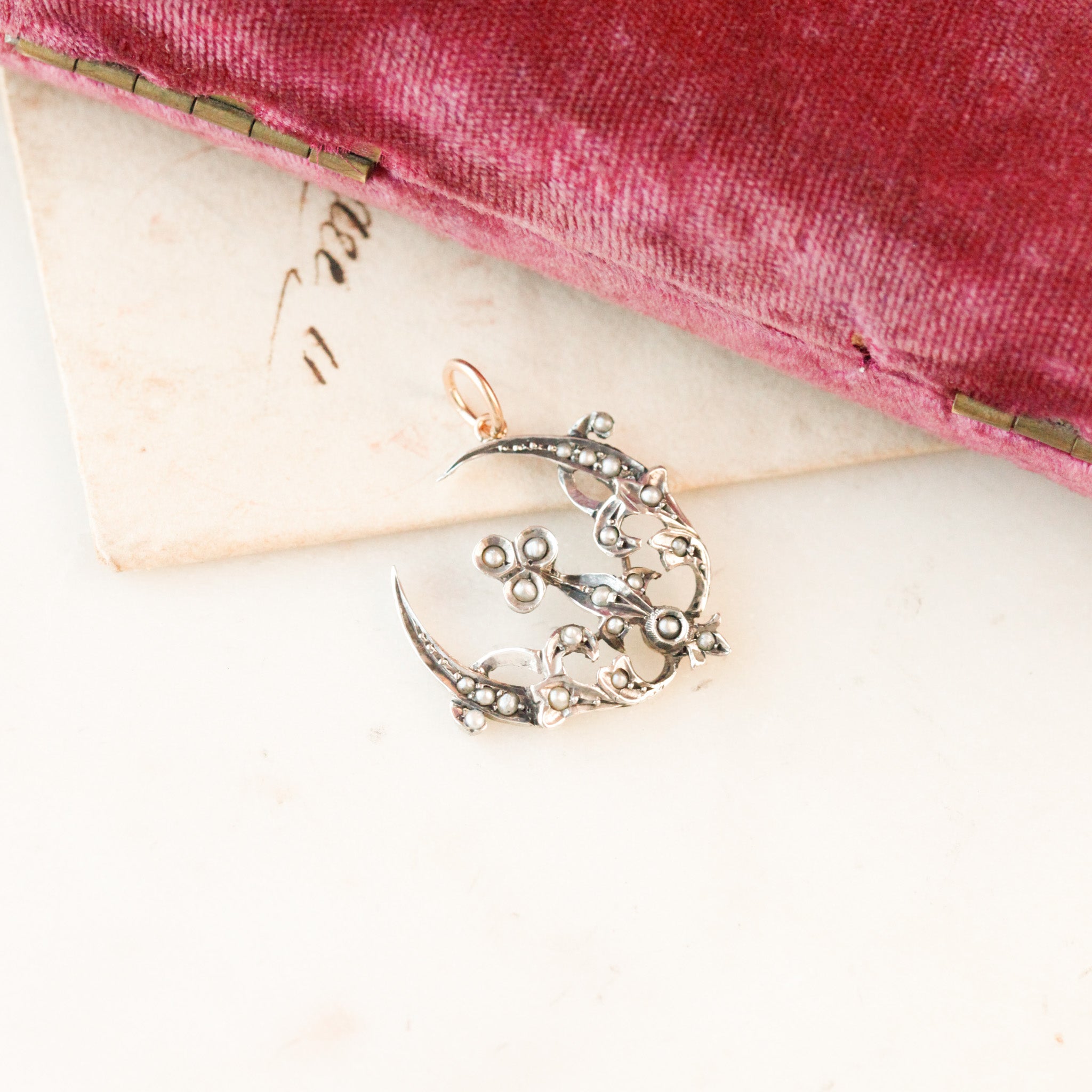 Cleo Pearl Crescent Pendant