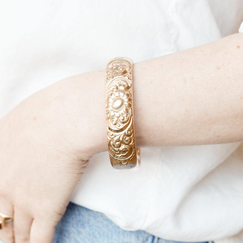 Lucille Victorian Floral Bangle