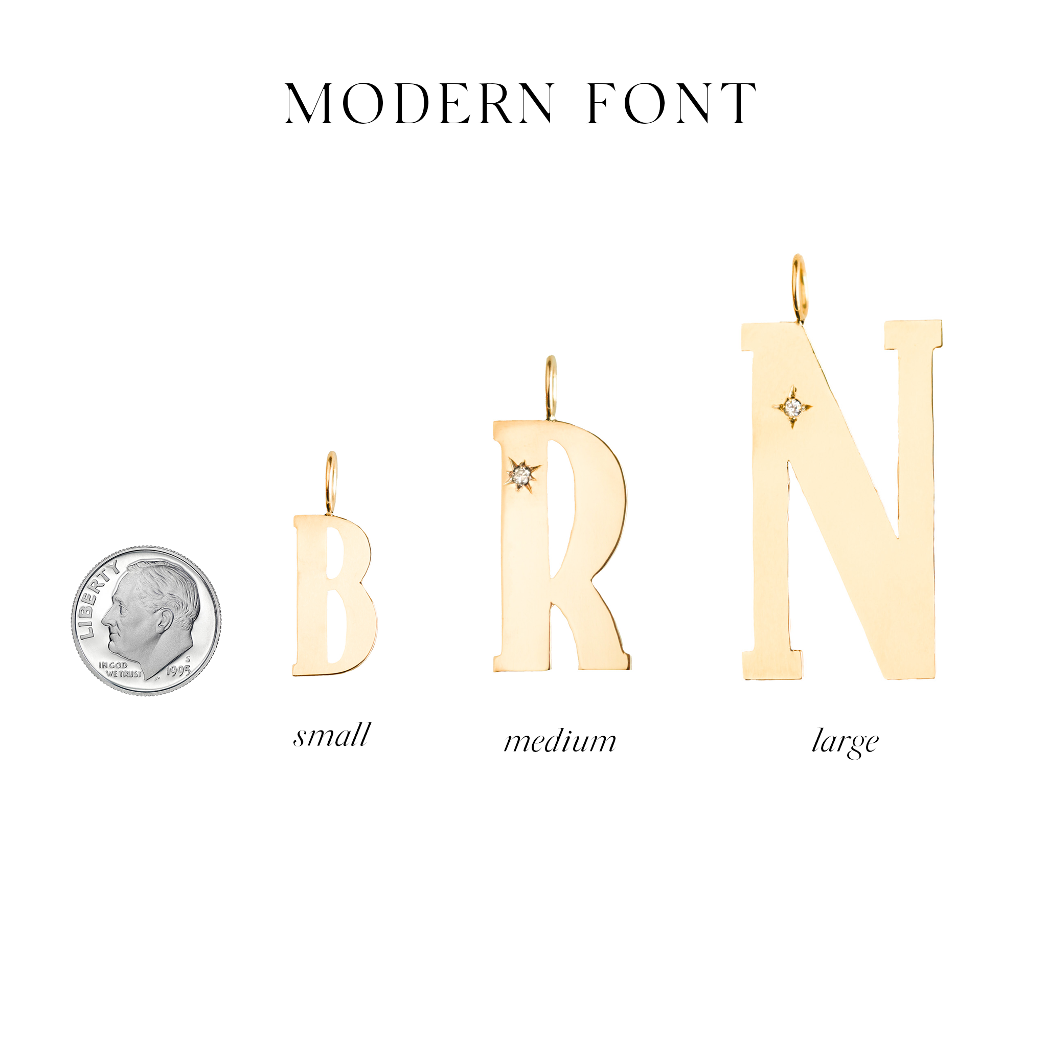 Modern Gold Letter Charms