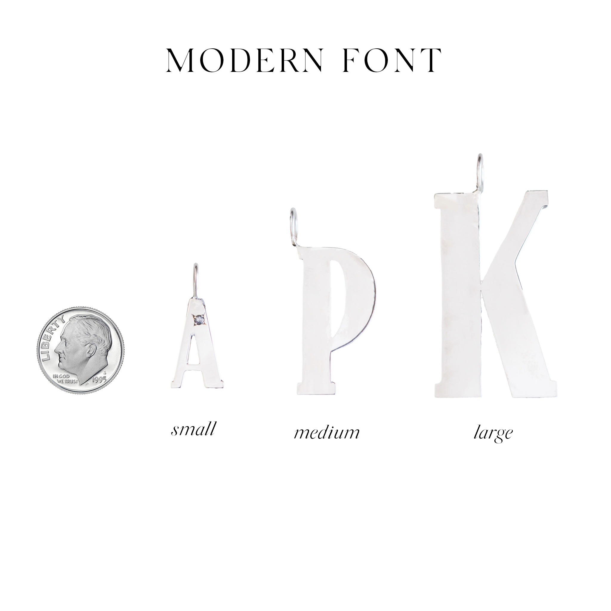 Modern Sterling Silver Letter Charms